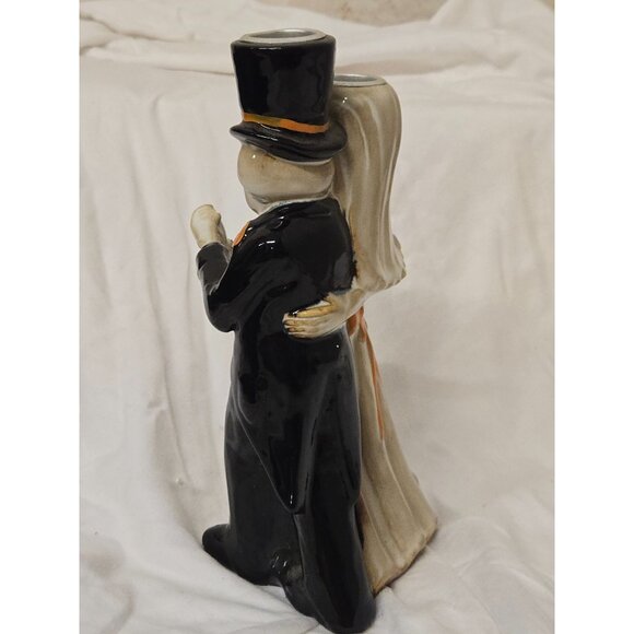 Yankee Candle Holder Boney Bunch Skeleton Halloween Last Tango Bride Groom - Picture 4 of 5